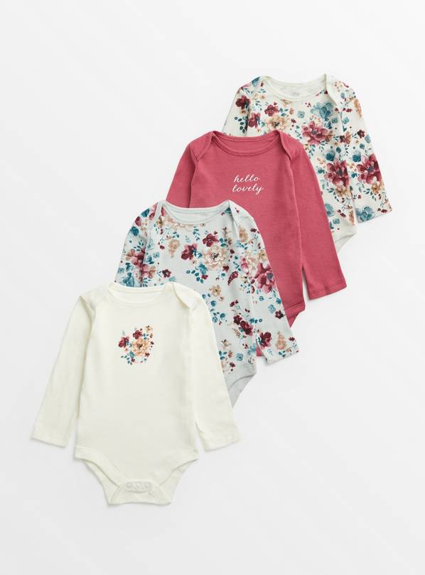 Buy Winter Bloom Bodysuits 4 Pack 3 6 months Multipacks Argos